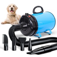TRIGRAND Hundefön Blower Sehr Leise 3000W Einstellbare Geschwindigkeit, Hundepflege-Trockner-Gebläse mit 4 verschiedenen Düsen elastischem Schlauch
